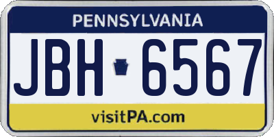 PA license plate JBH6567