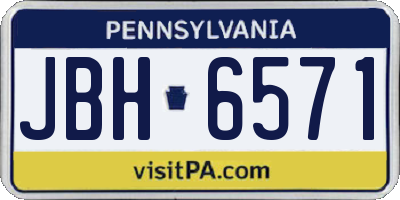 PA license plate JBH6571