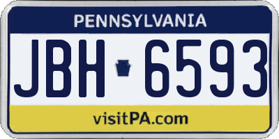 PA license plate JBH6593