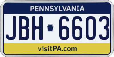 PA license plate JBH6603