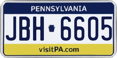 PA license plate JBH6605