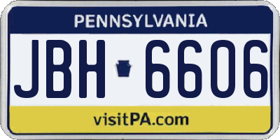 PA license plate JBH6606