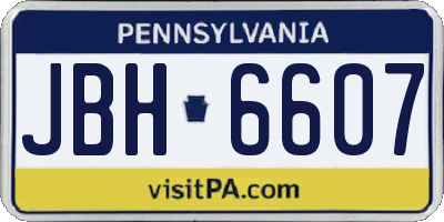 PA license plate JBH6607