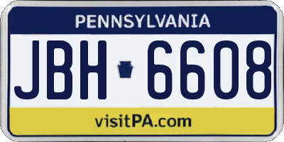 PA license plate JBH6608