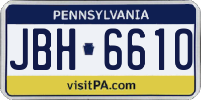 PA license plate JBH6610