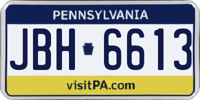 PA license plate JBH6613