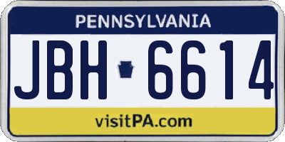 PA license plate JBH6614