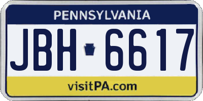 PA license plate JBH6617