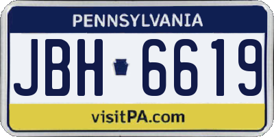 PA license plate JBH6619