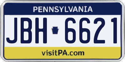 PA license plate JBH6621