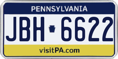 PA license plate JBH6622