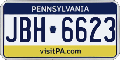 PA license plate JBH6623