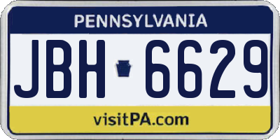 PA license plate JBH6629