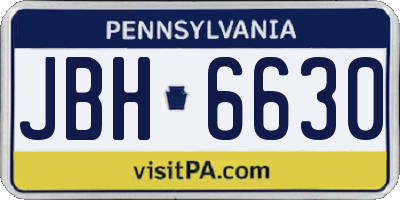 PA license plate JBH6630