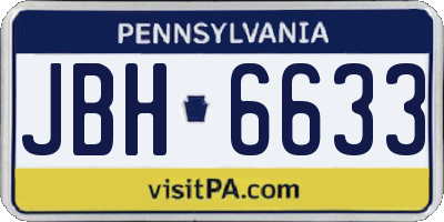 PA license plate JBH6633