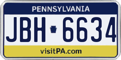 PA license plate JBH6634