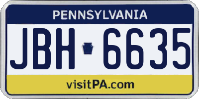 PA license plate JBH6635