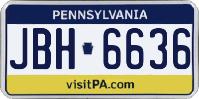 PA license plate JBH6636