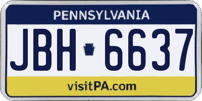 PA license plate JBH6637