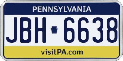 PA license plate JBH6638