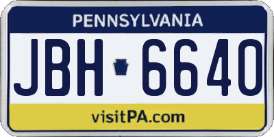 PA license plate JBH6640