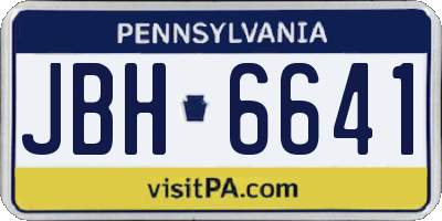 PA license plate JBH6641