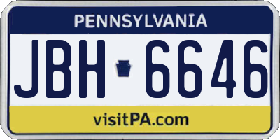 PA license plate JBH6646