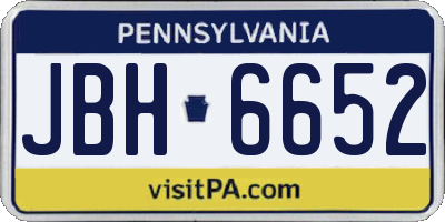 PA license plate JBH6652