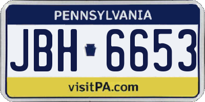 PA license plate JBH6653