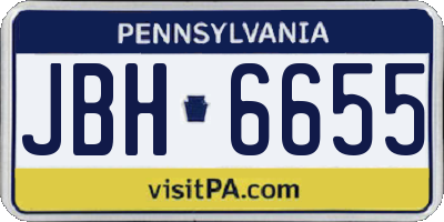 PA license plate JBH6655