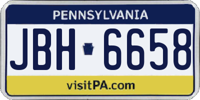 PA license plate JBH6658