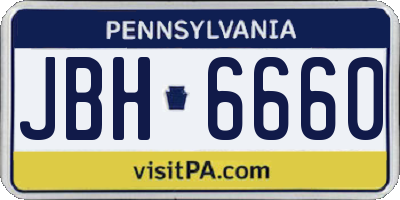 PA license plate JBH6660