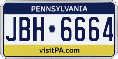 PA license plate JBH6664