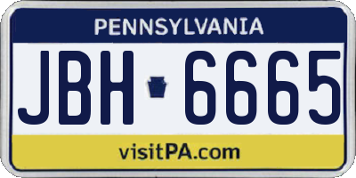 PA license plate JBH6665