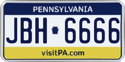 PA license plate JBH6666