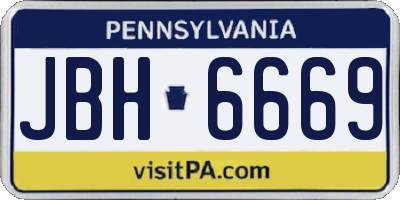 PA license plate JBH6669