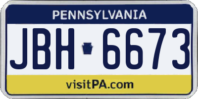 PA license plate JBH6673