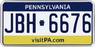 PA license plate JBH6676