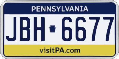 PA license plate JBH6677