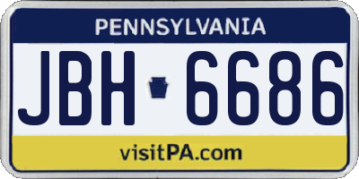 PA license plate JBH6686
