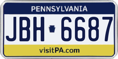 PA license plate JBH6687