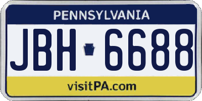 PA license plate JBH6688
