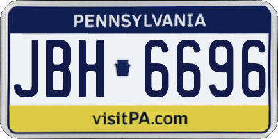 PA license plate JBH6696