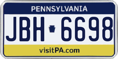 PA license plate JBH6698