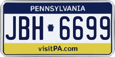 PA license plate JBH6699