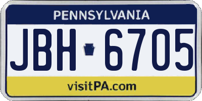 PA license plate JBH6705