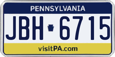 PA license plate JBH6715