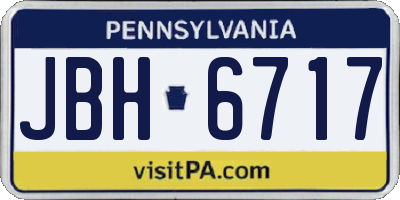 PA license plate JBH6717