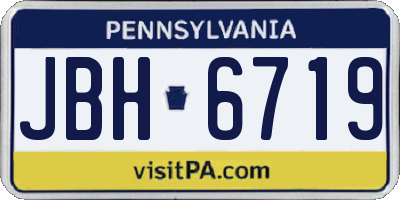 PA license plate JBH6719