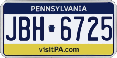 PA license plate JBH6725